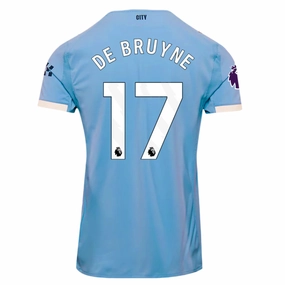 Puma Kevin De Bruyne Manchester City 25/26 Authentic Home Jersey w/ EPL   Sponsor Patch (Team Light Blue/White) Color Blocked Movement Ready