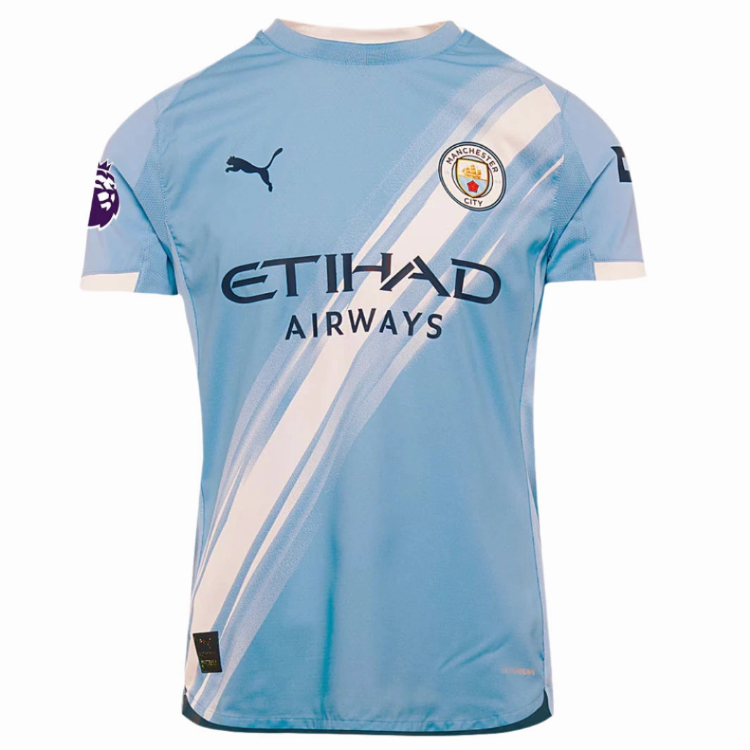 Studio Wear Puma Kevin De Bruyne Manchester City 25/26 Authentic Home Jersey w/ EPL   Sponsor Patch (Team Light Blue/White)