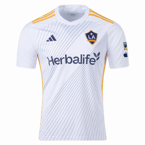adidas LA Galaxy Home Jersey w/ MLS   Apple TV Patches 24/25 (White/Yellow/Navy) Non Slip Hem
