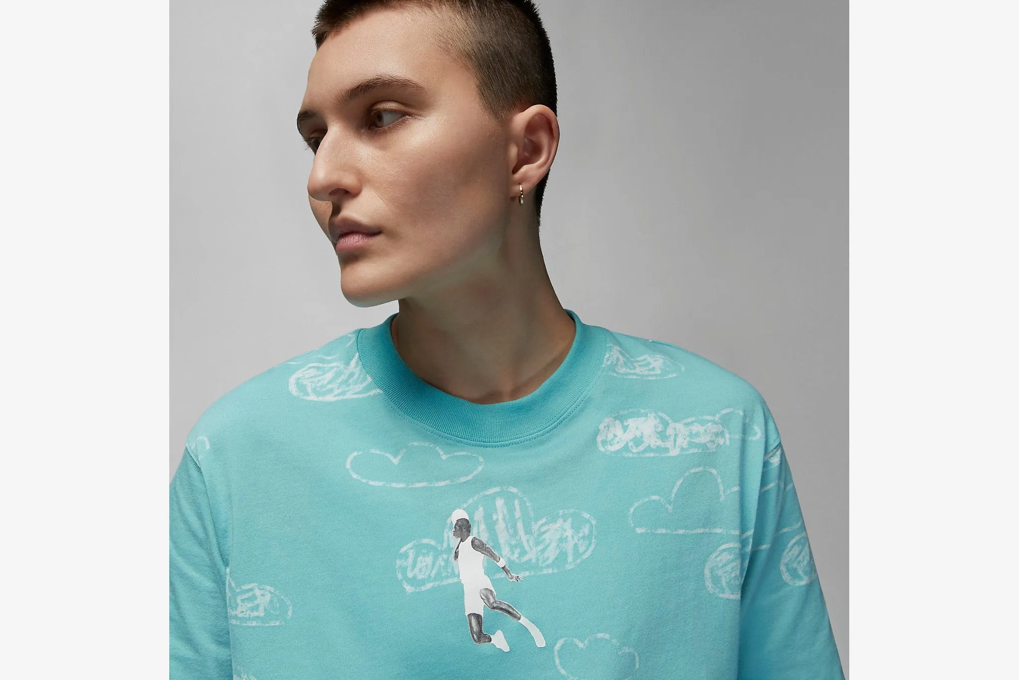 Jordan "Artist Series by Parker Duncan T-shirt - W - Bleached Aqua AntiStaticMaterial