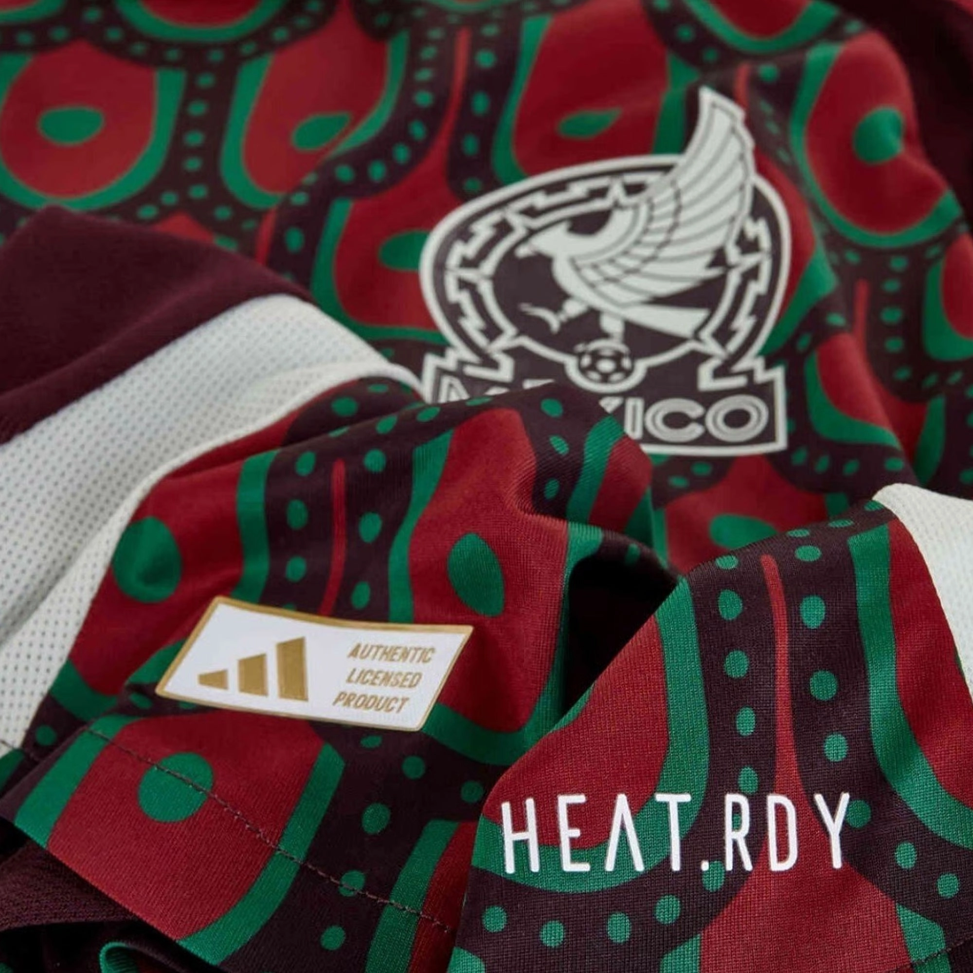 adidas Mexico Authentic Home Jersey 24/25 w/ Gold Cup 2025 Patches (Multicolor) Performance Apparel Motion Boost
