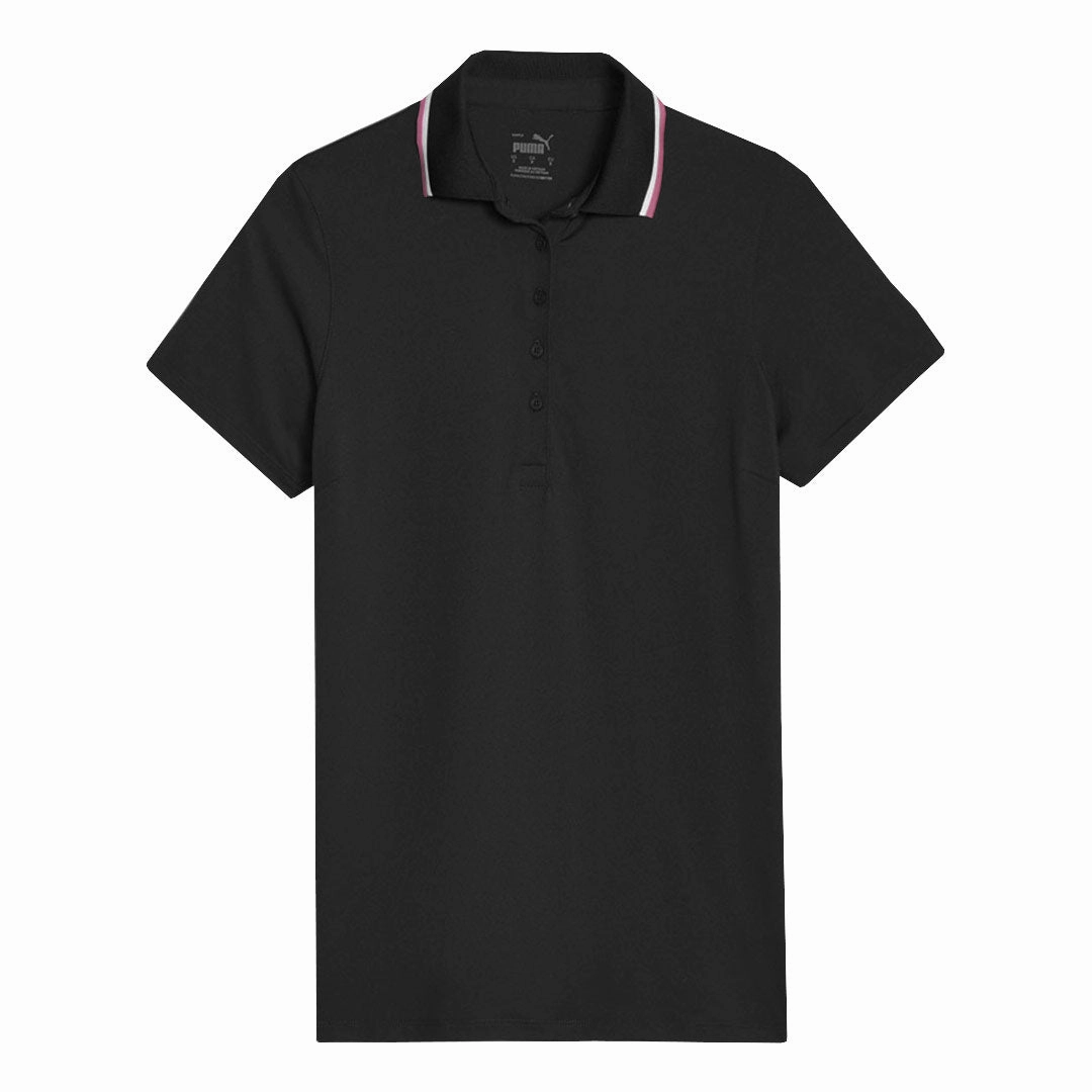 Ribbed collar Style Performance Puma - Women's Cloudspun Tipped Short Sleeve Polo (622155 01)