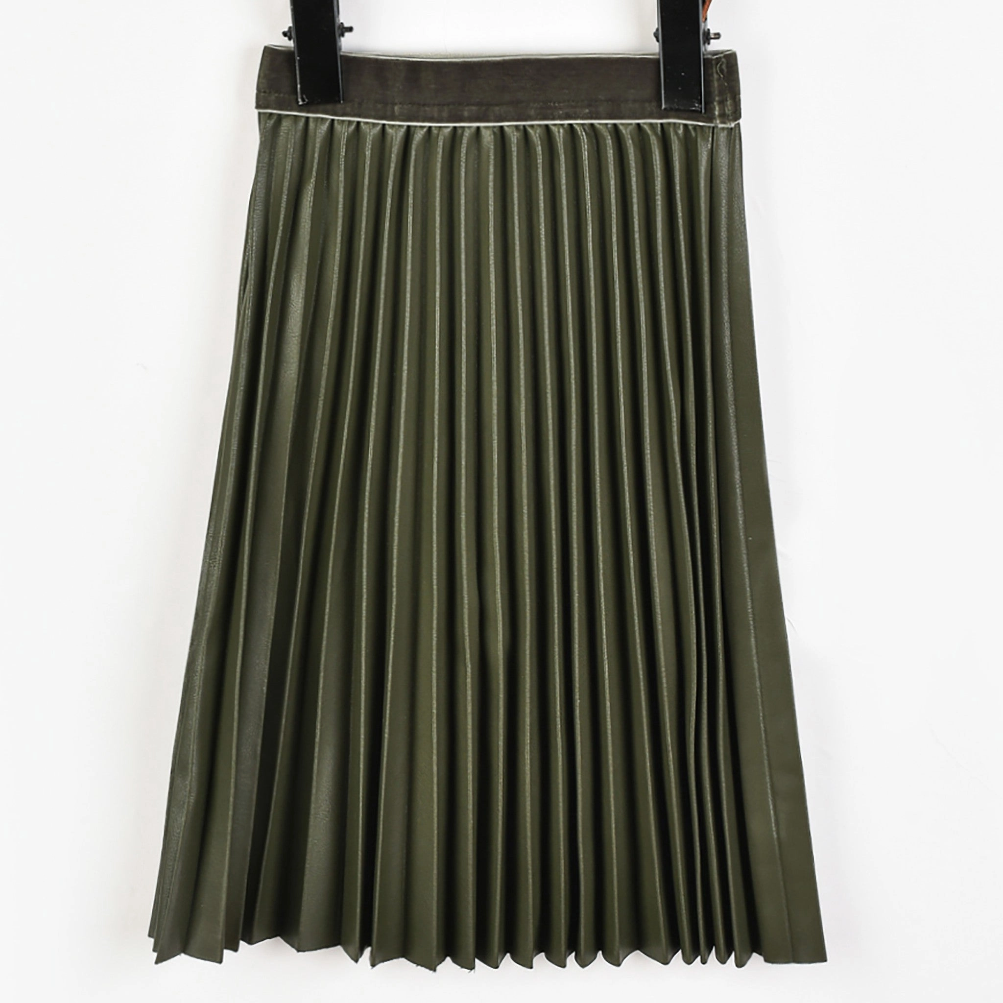 Cool Touch Melange PU Pleated Skirt