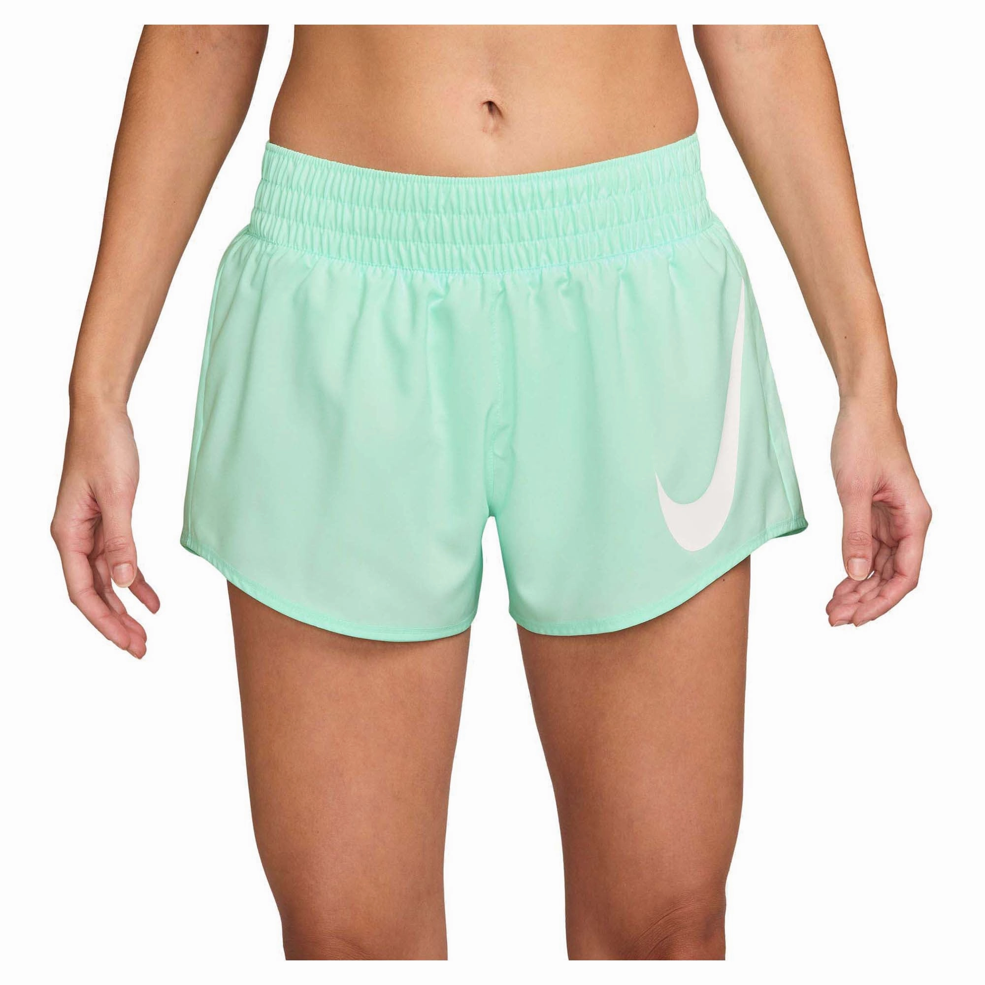 Women's One Swoosh Dri-Fit Mid Rise 3 Inch Brief Lined Running Shorts Sporty Edge