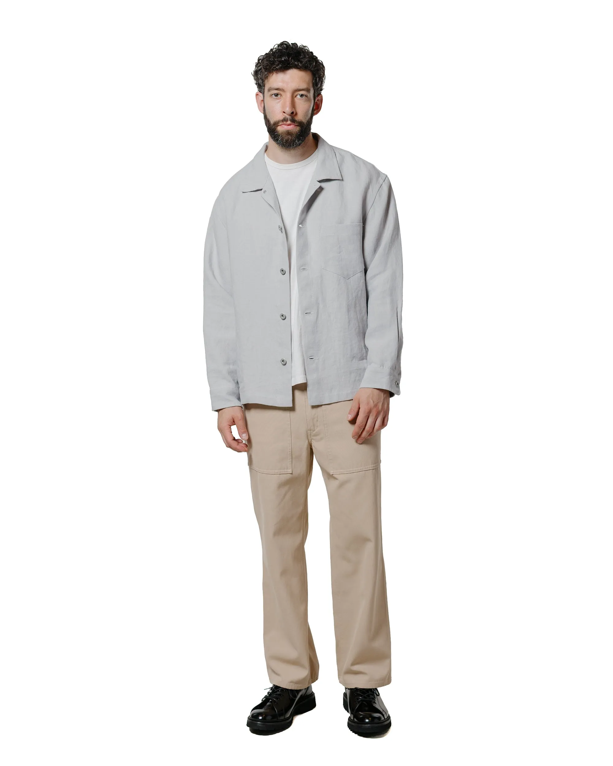 Stretch Fabric James Coward Travail Shirt Corsica Sky Welterweight Linen