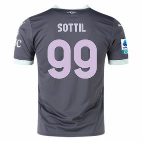 Puma AC Milan Riccardo Sottil Third Jersey w/ Serie A Patch 24/25 (Shadow Gray/Fresh Mint) Stamina Wear Customizable Fit System