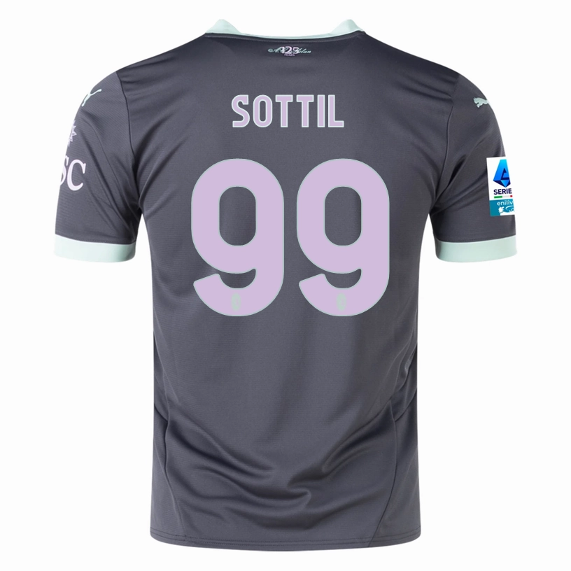 Eco Conscious Dye Process Puma AC Milan Riccardo Sottil Third Jersey w/ Serie A Patch 24/25 (Shadow Gray/Fresh Mint)
