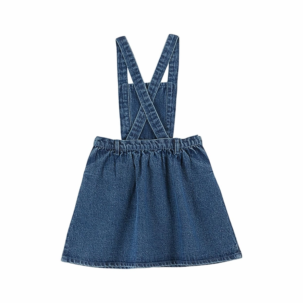 Emile et Ida Apron Dress, Denim Natural Flow Subtle Drape