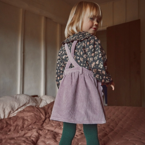 Emile et Ida Apron dress with flower pockets, Mauve Fashion Mix