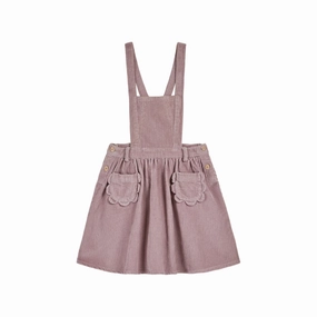 Emile et Ida Apron dress with flower pockets, Mauve Gentle Look Work Vibe