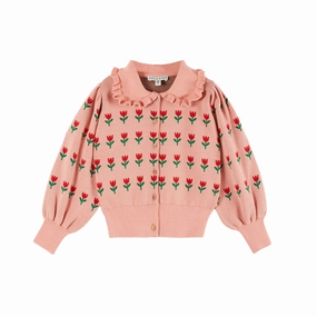 Emile et Ida Flower Cardigan, Blossom Wrinkle Free Texture