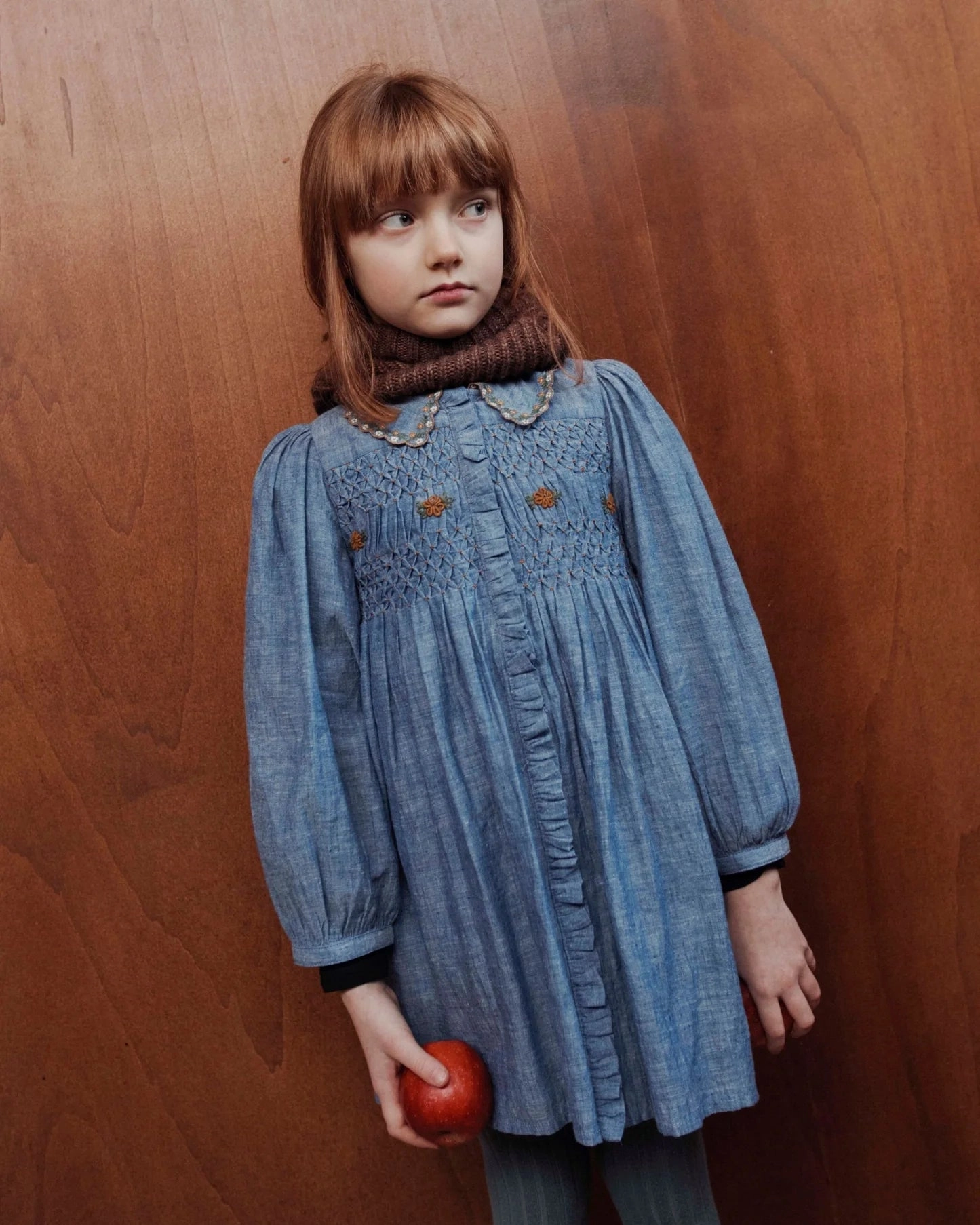 Emile et Ida Smocked Dress, Chambray Versatile Piece