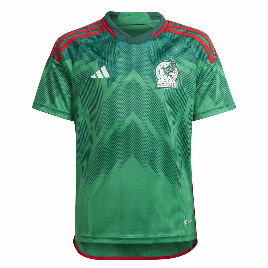 adidas - Kids' (Youth) Mexico 22 Home Jersey (HE8848) Low Profile Seams Ultra Soft Feel