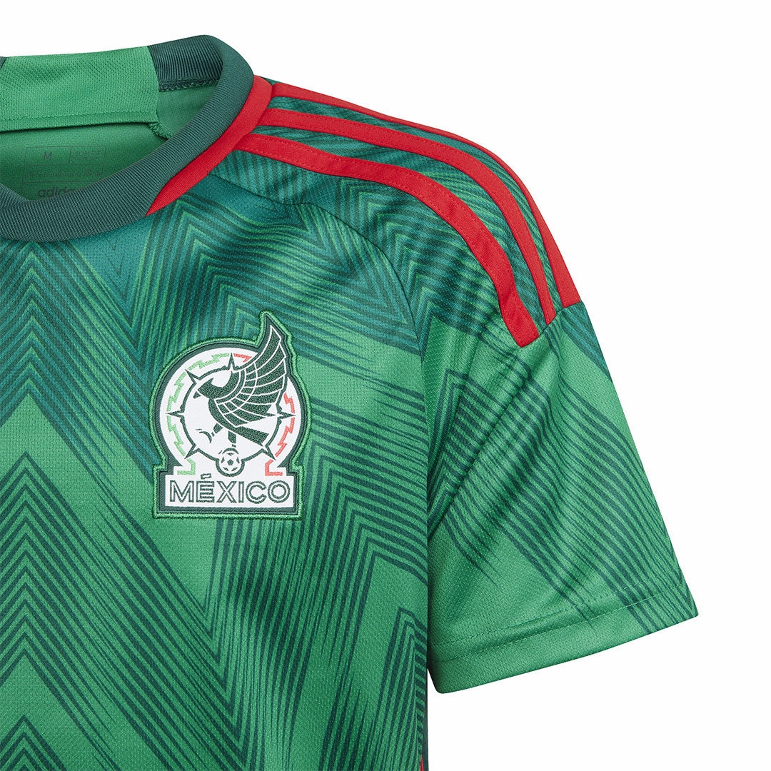 Double Layered Edging adidas - Kids' (Youth) Mexico 22 Home Jersey (HE8848)