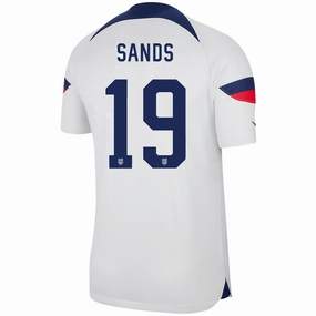 Vented Back Panel Non Binding Edgework Nike United States Authentic Match James Sands Home Jersey 22/23 (White/Loyal Blue)