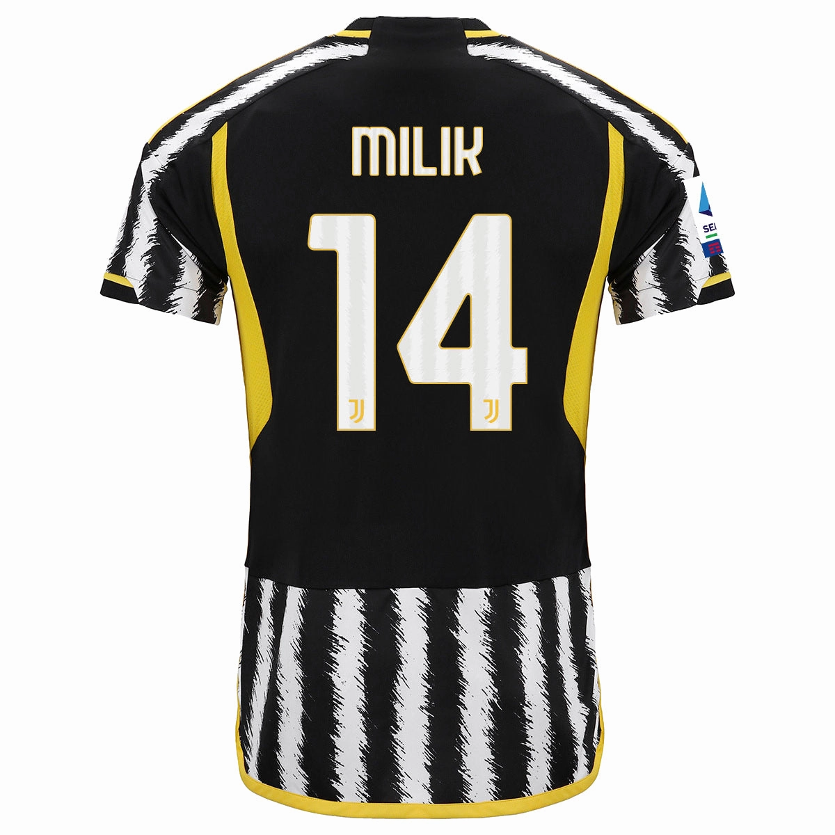 Reflective accents Smooth Zone Paneling adidas Milik Juventus Home Jersey w/ Serie A Patch 23/24 (Black/White)