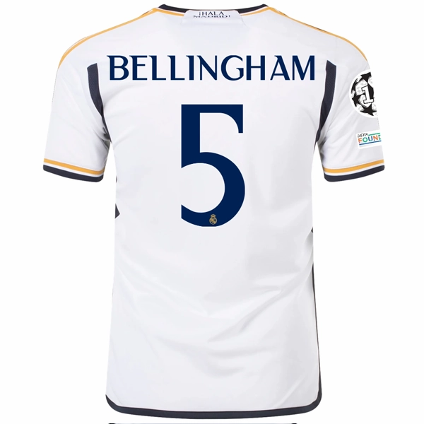 Air Flow Tech adidas Real Madrid Jude Bellingham Home Jersey w/ Champions League   Club World Cup Patches 23/24 (White)