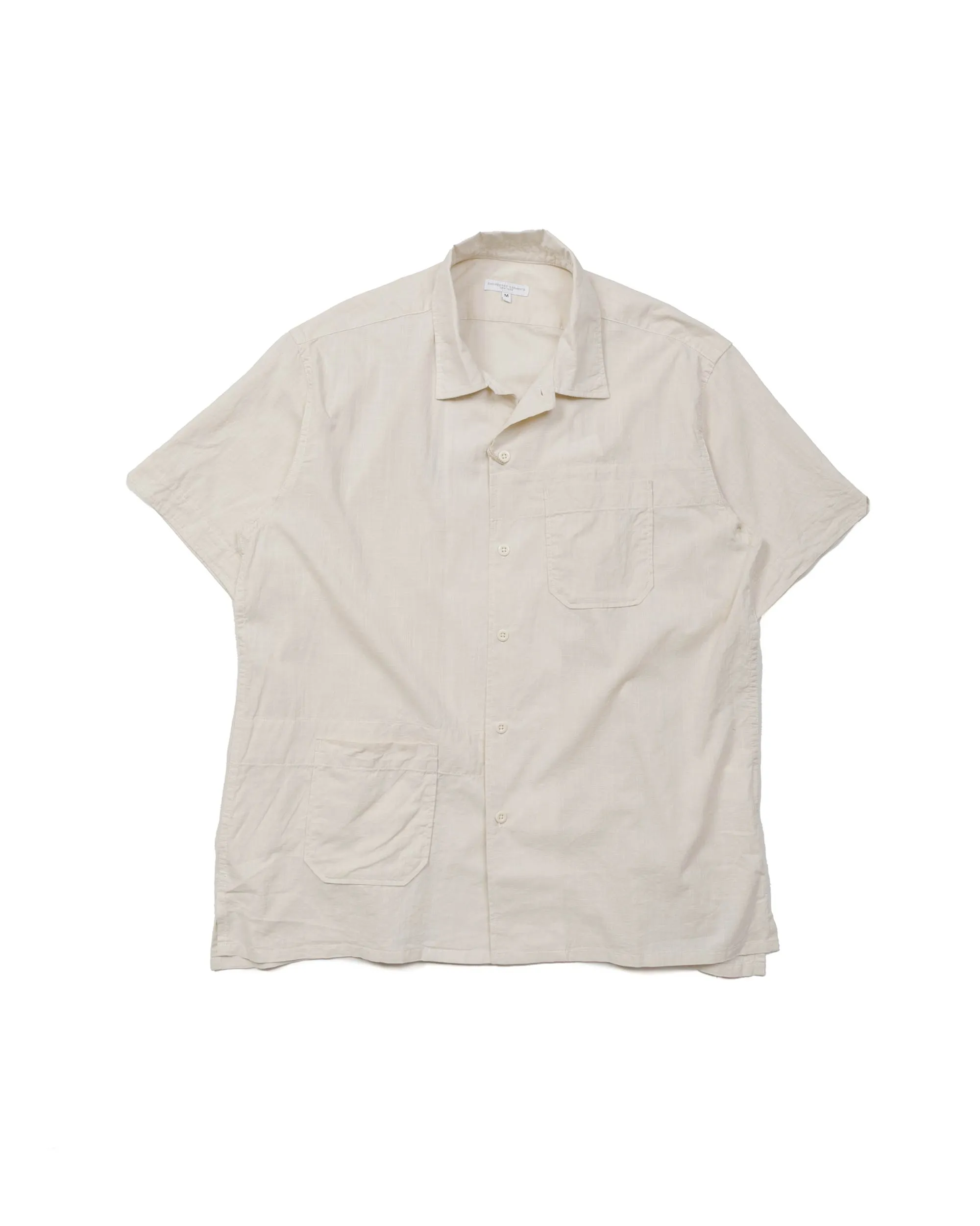 Engineered Garments Camp Shirt Beige Cotton Handkerchief Country Charm