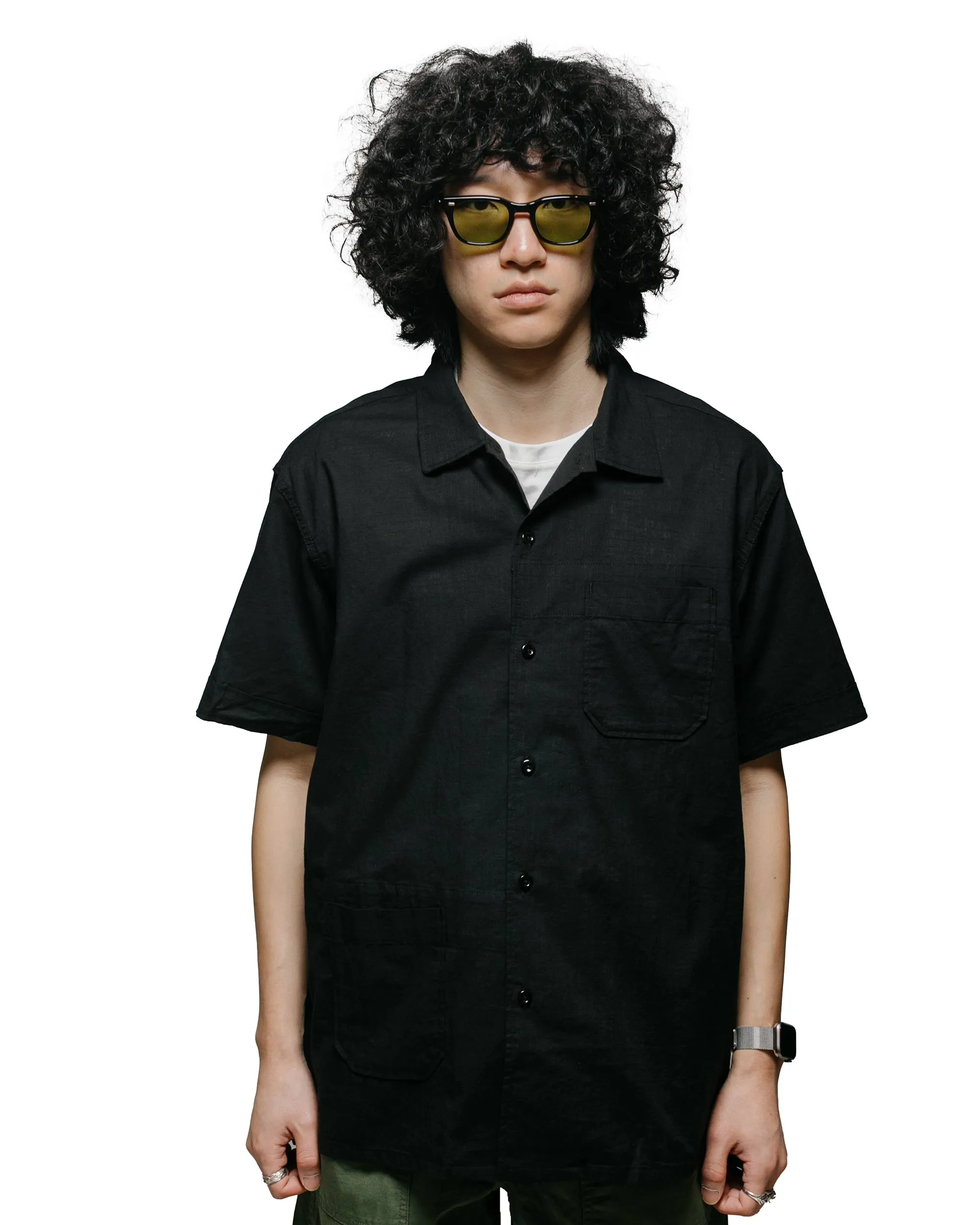 Weekend Outfit Effortless Comfort Engineered Garments Camp Shirt Black Cotton Handkerchief
