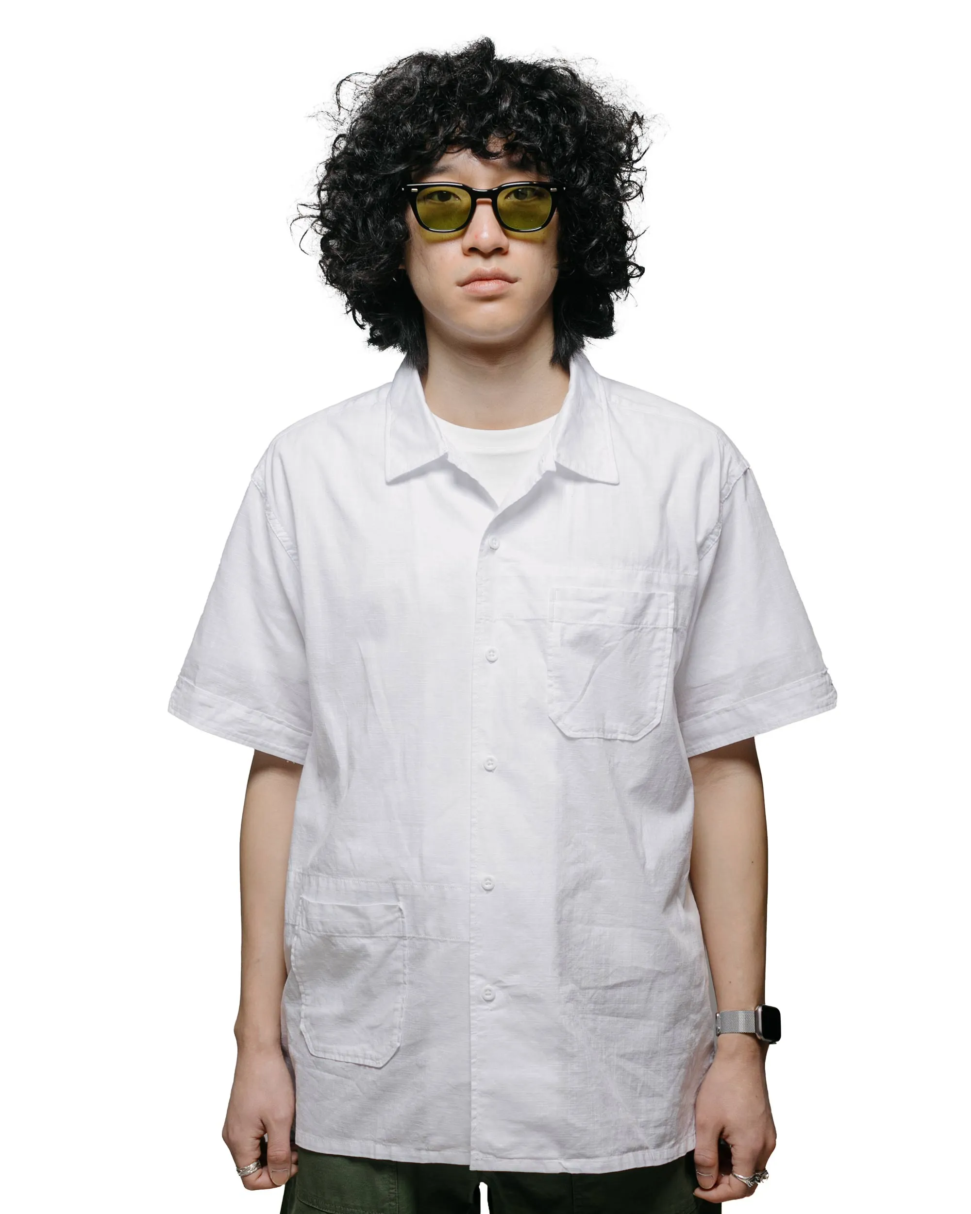 Holiday Travel Engineered Garments Camp Shirt White Cotton Handkerchief