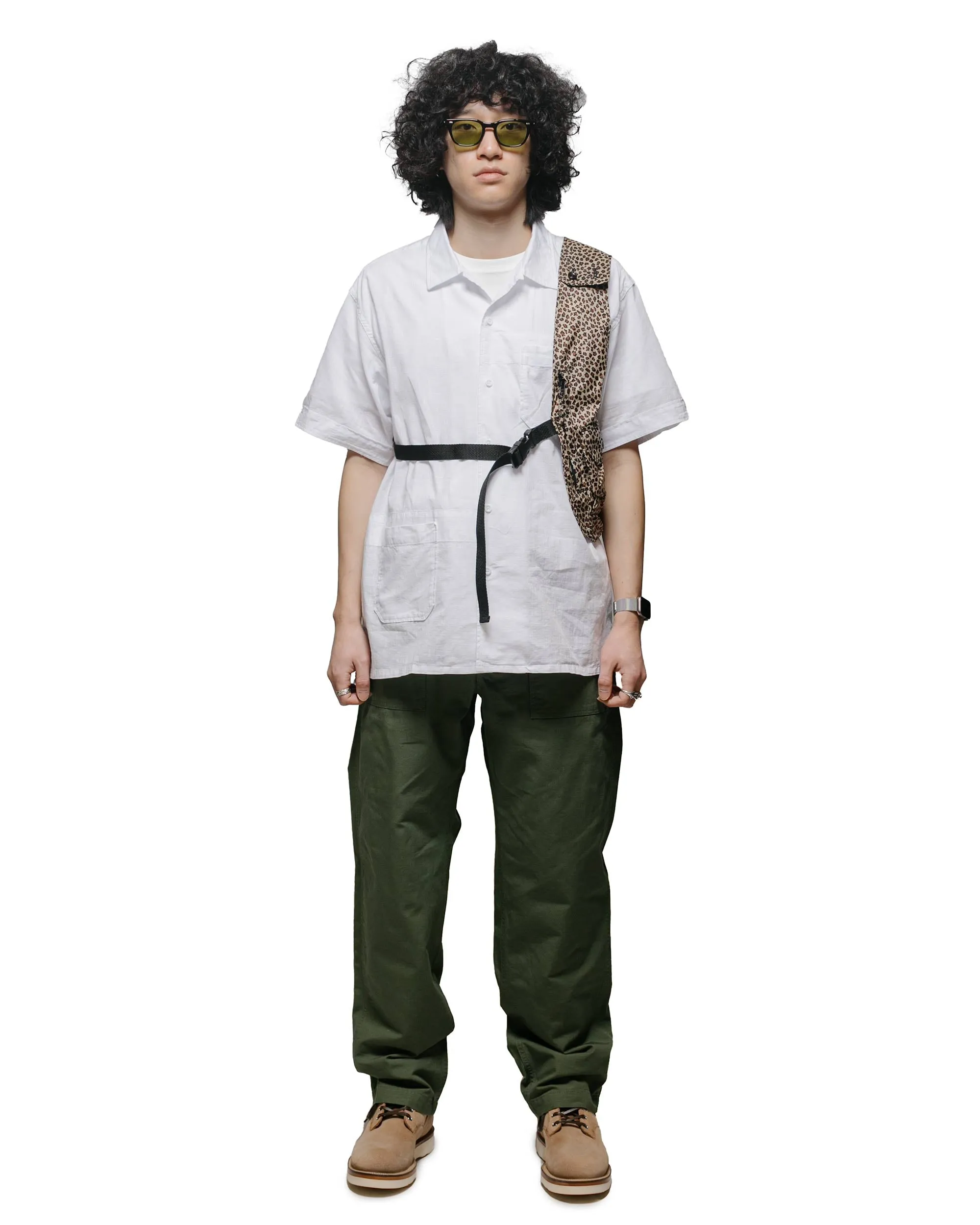 Tagless label Street Fashion Engineered Garments Camp Shirt White Cotton Handkerchief