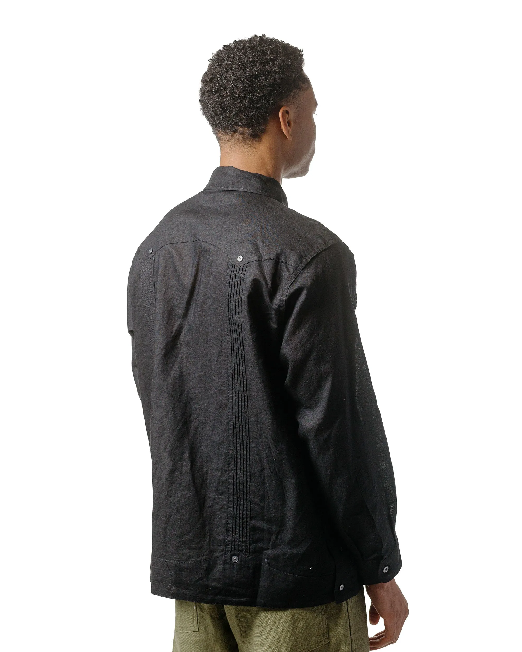 Engineered Garments Guayabera Shirt Black Handkerchief Linen garden party Local Favorite