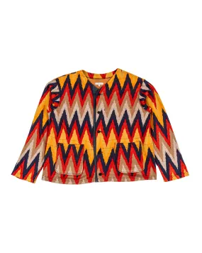 Engineered Garments Knit Cardigan Red/Navy Ikat Knit Trendy Vibes Fashionable Layer