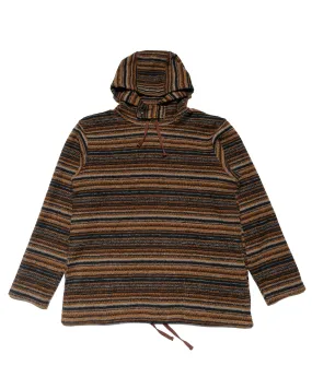 product team unity Unisex Design Engineered Garments Long Sleeve Hoody Brown Fair Isle Stripe Knit Sweater