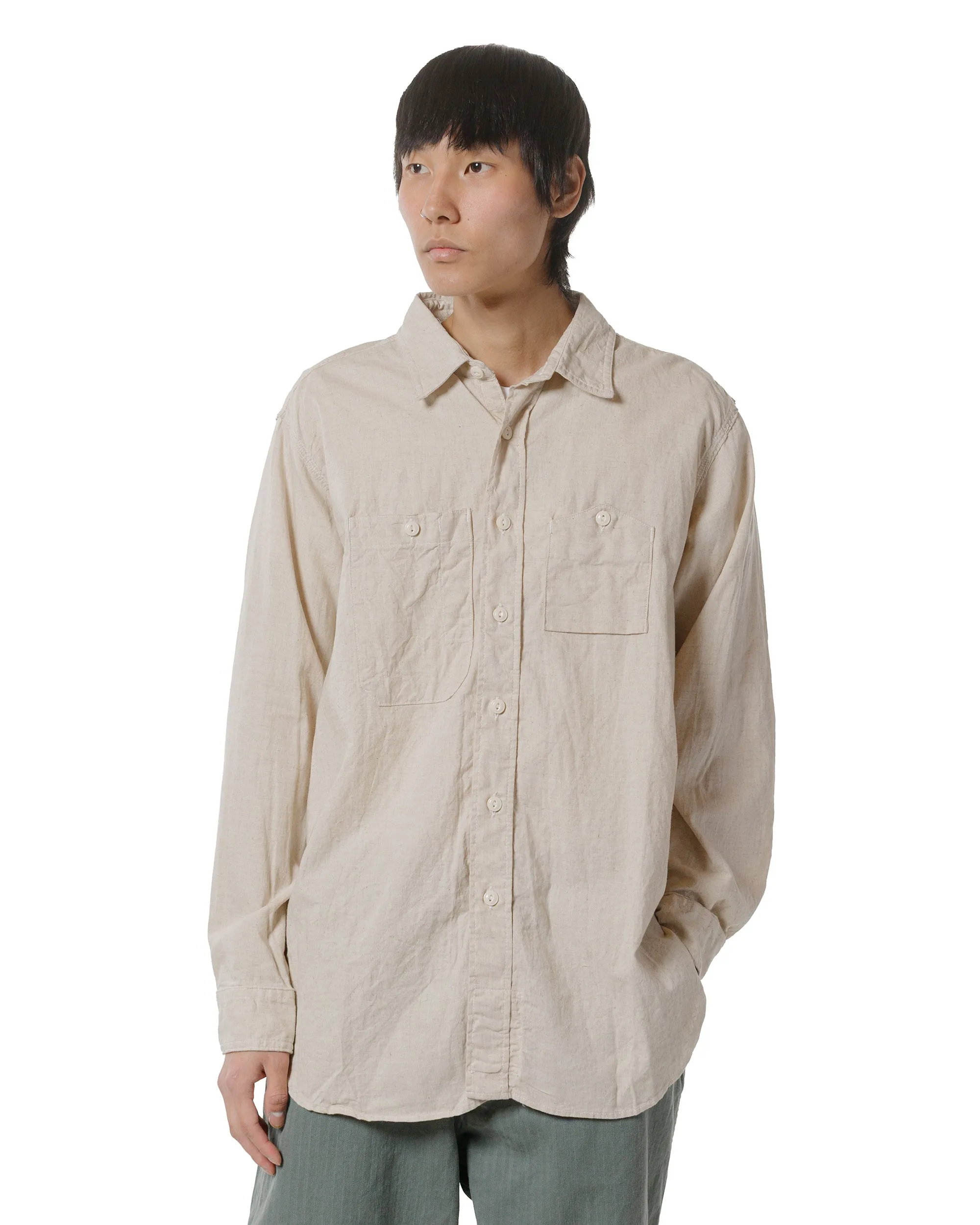 Stylish Design Modern Fit Engineered Garments Work Shirt Natural CL Sheeting