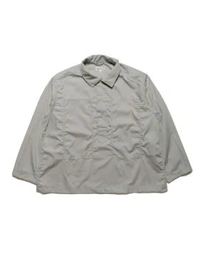 Engineered Garments Workaday Army Pop Over Shirt Light Grey Superfine Poplin Versatile Outfit Striped style