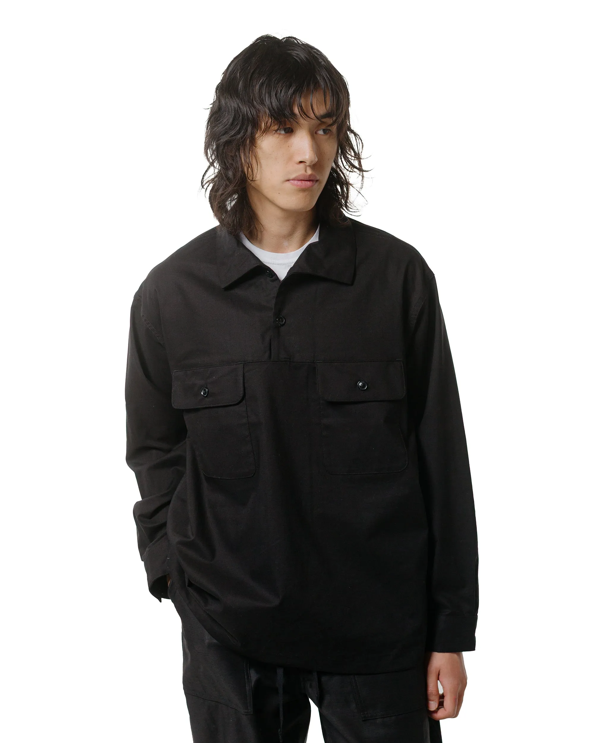 Performance Fabric Engineered Garments Workaday Jumper Shirt Black Kona Cotton