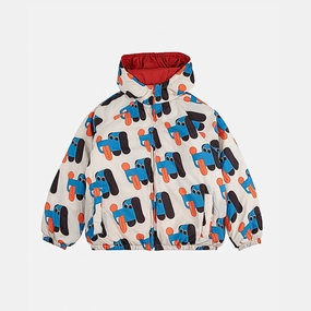 Bobo Choses Doggy Mate all over reversible anorak, Offwhite NoiseReduciting Fabric Lightweight Windbreaker Tech