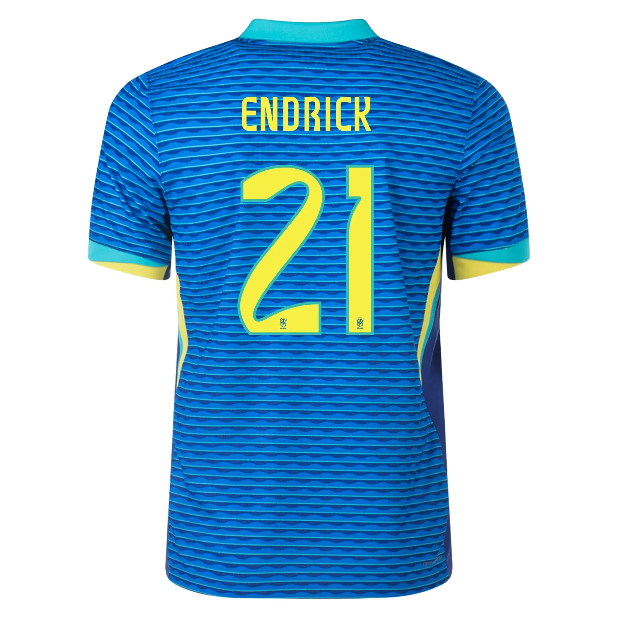 Non Restrictive Mobility Cut Nike Brazil Authentic Endrick Away Jersey 24/25 Soar/Dynamic Yellow)