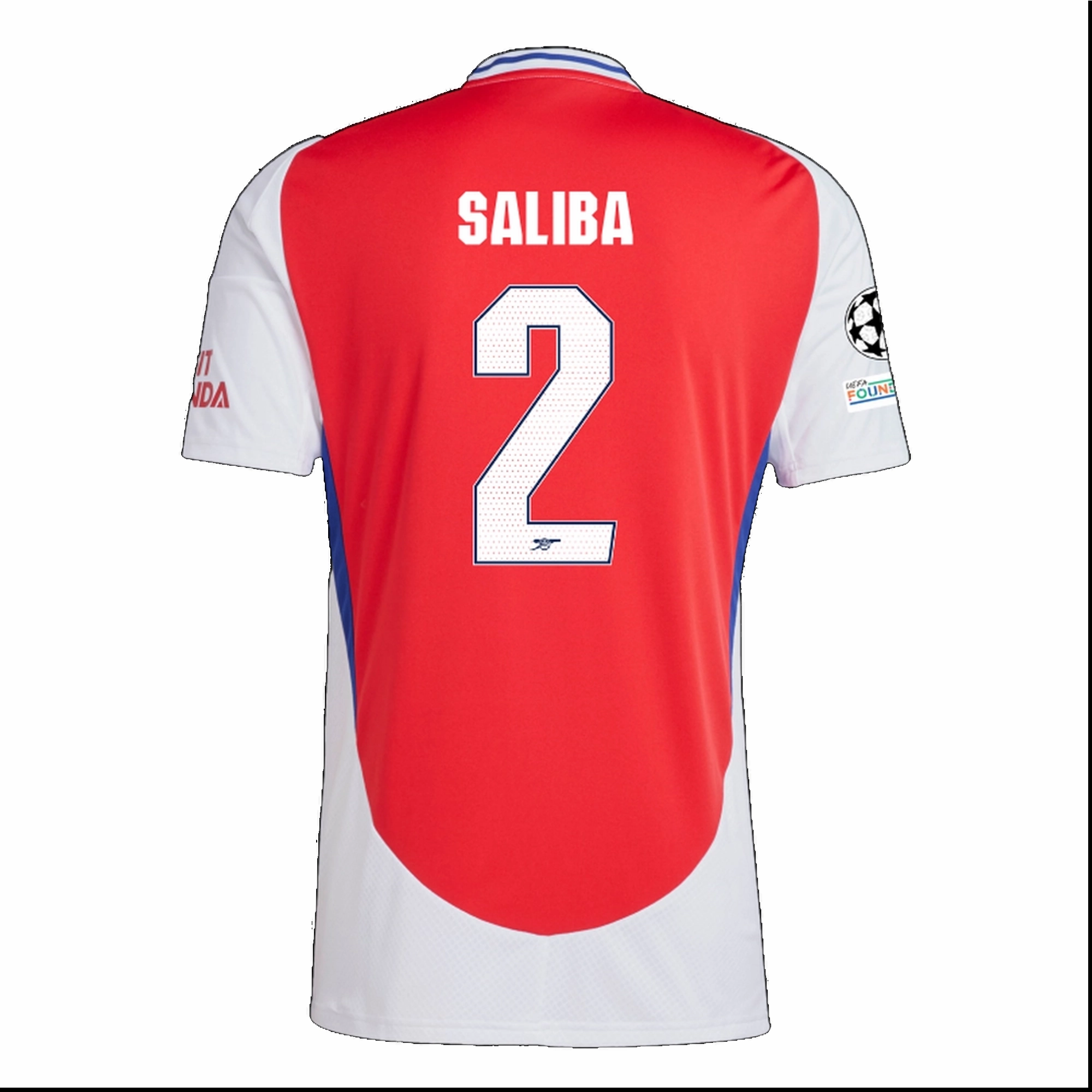 Boost Fit adidas Arsenal William Saliba Home Jersey w/ Champions League Patches 24/25 (Better Scarlet/White)