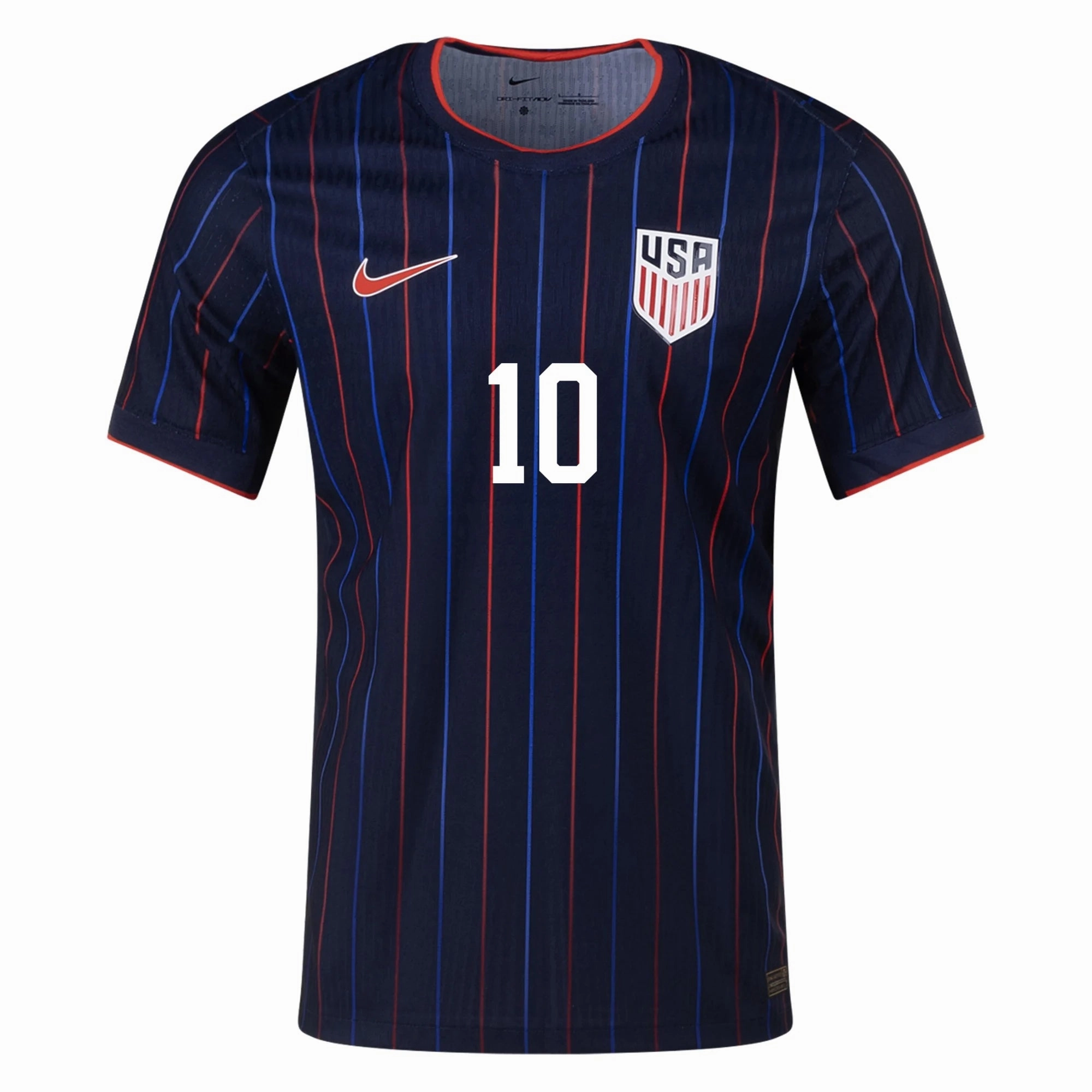 Nike Christian Pulisic United States Away Match Authentic Jersey 25/26 (Obsidian/Challenge Red) Cool Look Performance Fit
