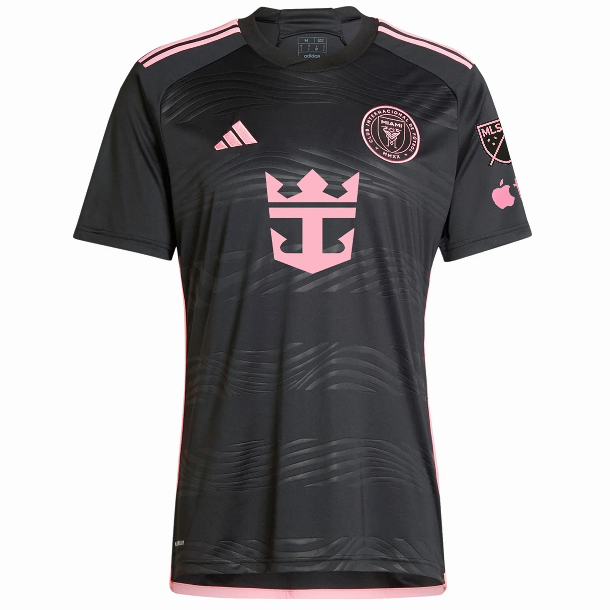 adidas Inter Miami Jordi Alba Royal Caribbean Away Jersey w/ MLS   Apple TV Patches 23/24 (Black/Bliss Pink) Mesh Panel