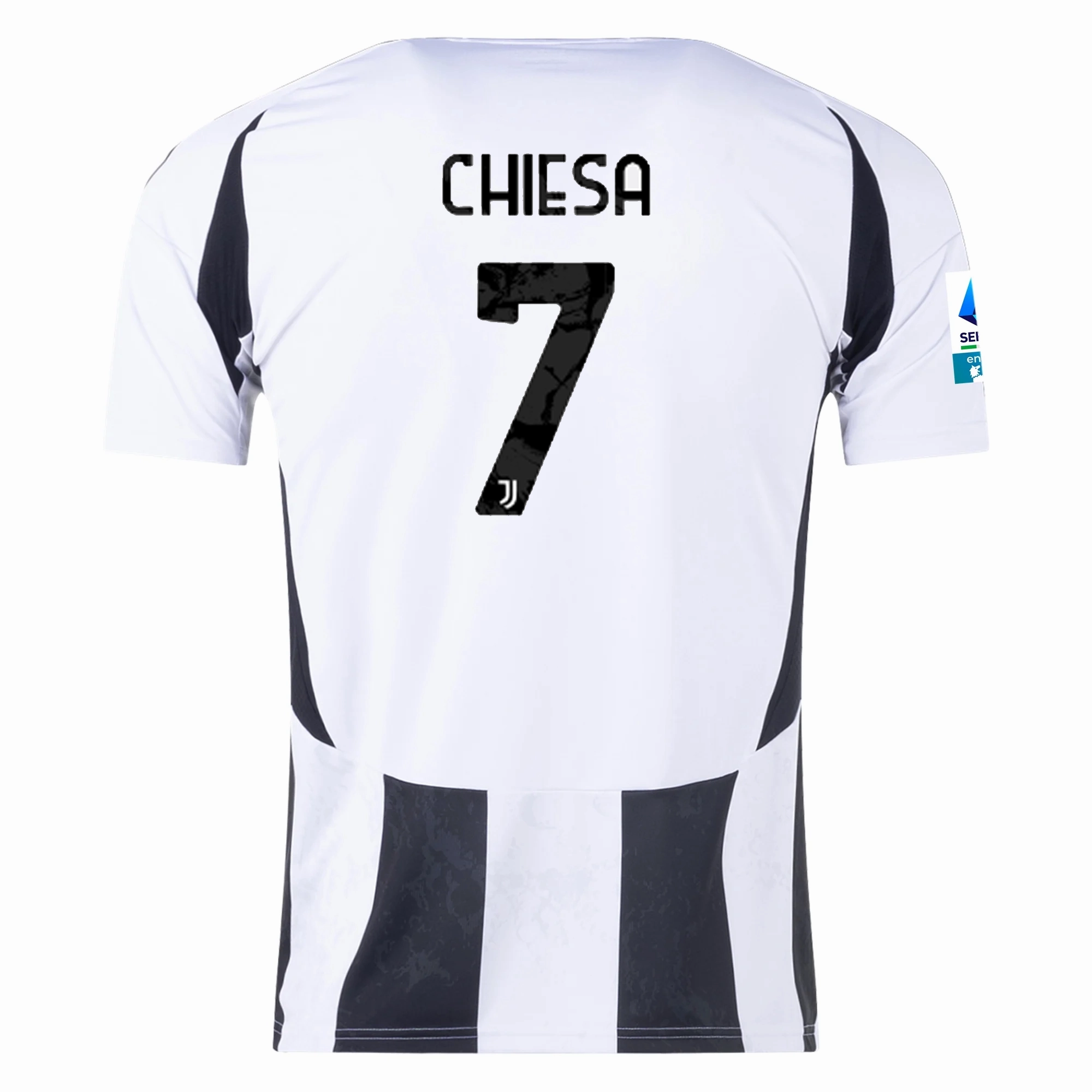 Double Layered Edge Reinforcement Non Chafing Neckline adidas Juventus Federico Chiesa Home Jersey w/ Serie A Patch 24/25 (White/Black)