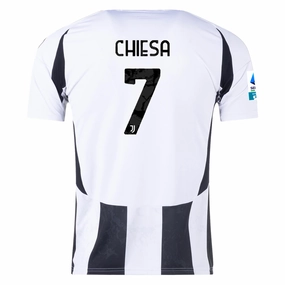 Double Layered Edge Reinforcement Non Chafing Neckline adidas Juventus Federico Chiesa Home Jersey w/ Serie A Patch 24/25 (White/Black)