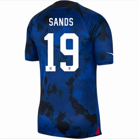 Clean Structure Active Edge Nike United States James Sands Authentic Match Away Jersey 22/23 (Bright Blue/White)