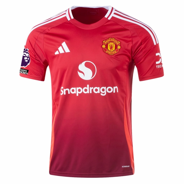 adidas Manchester United Bruno Fernandes Home Jersey w/ EPL   No Room For Racism 24/25 (MUFC Red) All Day Fit