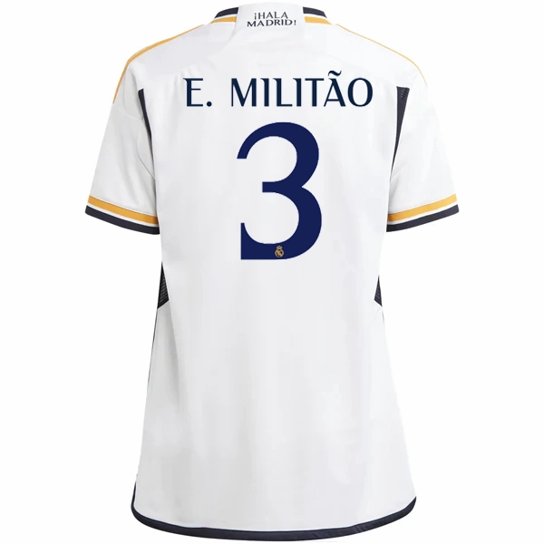 adidas Youth Real Madrid Eder Militao Home Jersey 23/24 (White) Tagless Construction