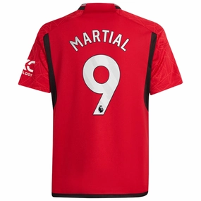 adidas Youth Manchester United Anthony Martial Home Jersey 23/24 (Team College Red) Recycled Material Blend Classic Feel