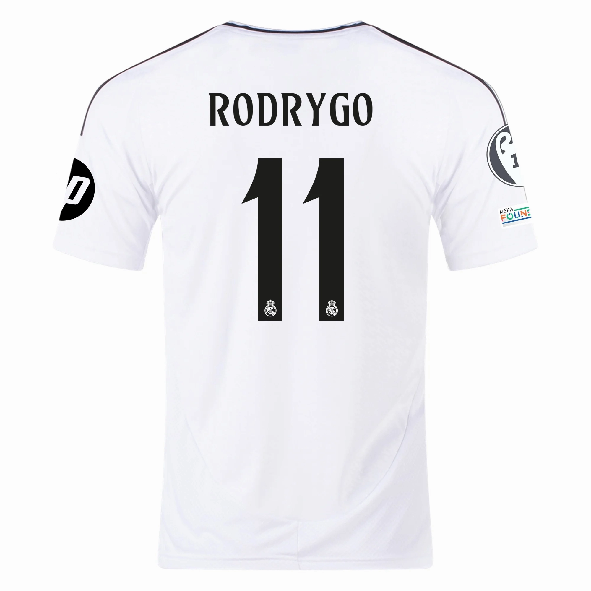 Layer Friendly Moisture Wicking Fabric adidas Real Madrid Rodrygo Home Jersey 24/25 w/ Champions League Patches (White/Black) (Copy)