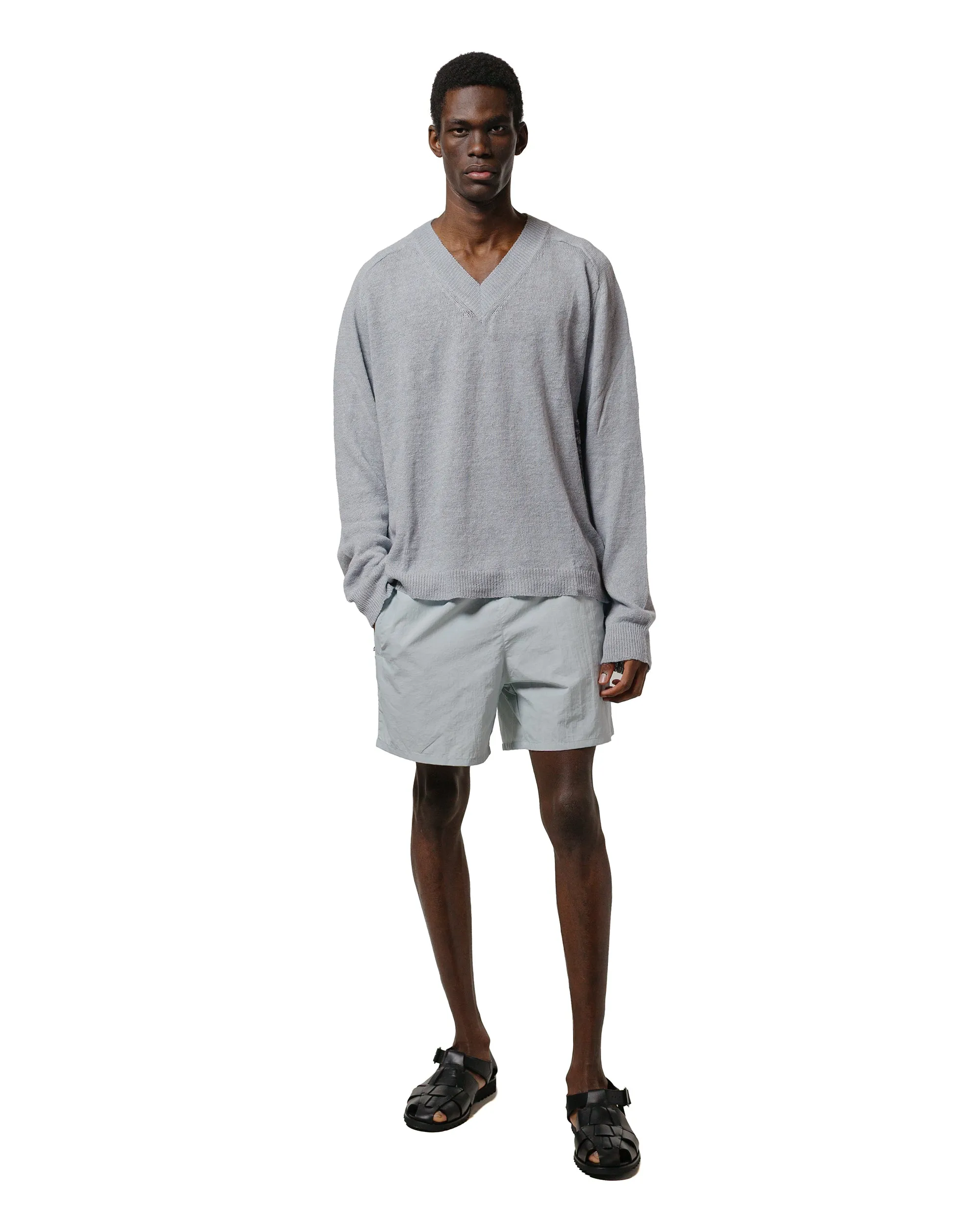 Our Legacy Rue V-Neck Powder Blue Cyclone Linen thermal