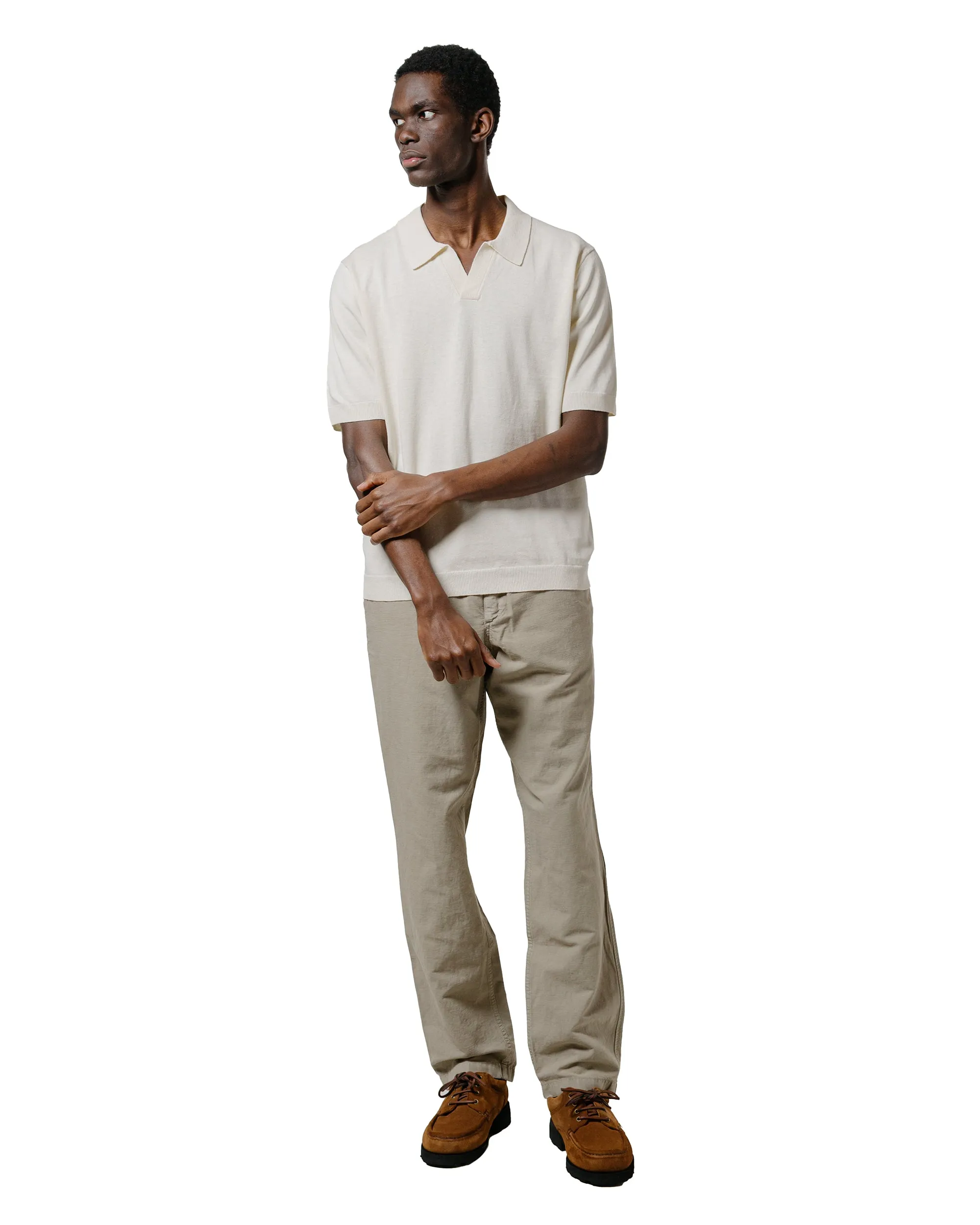 Norse Projects Leif Cotton Linen Polo Kit White Sustainable Material