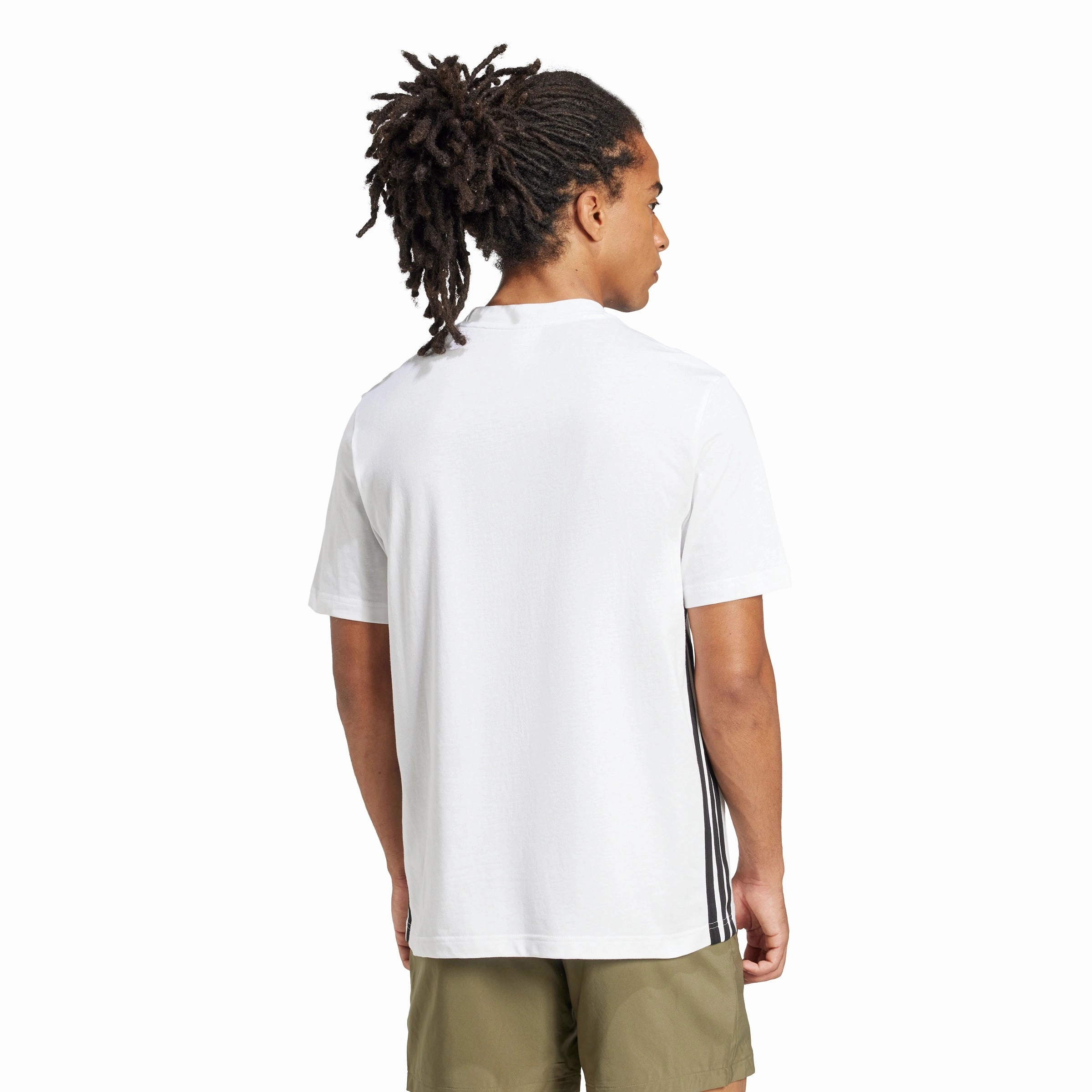 Raw Hem Finish Essentials 3-Stripes Single Jersey T-shirt