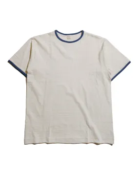 Warehouse Lot. 4059 Ringer T Plain Cream/Navy MultiPly Fabric Machine washable