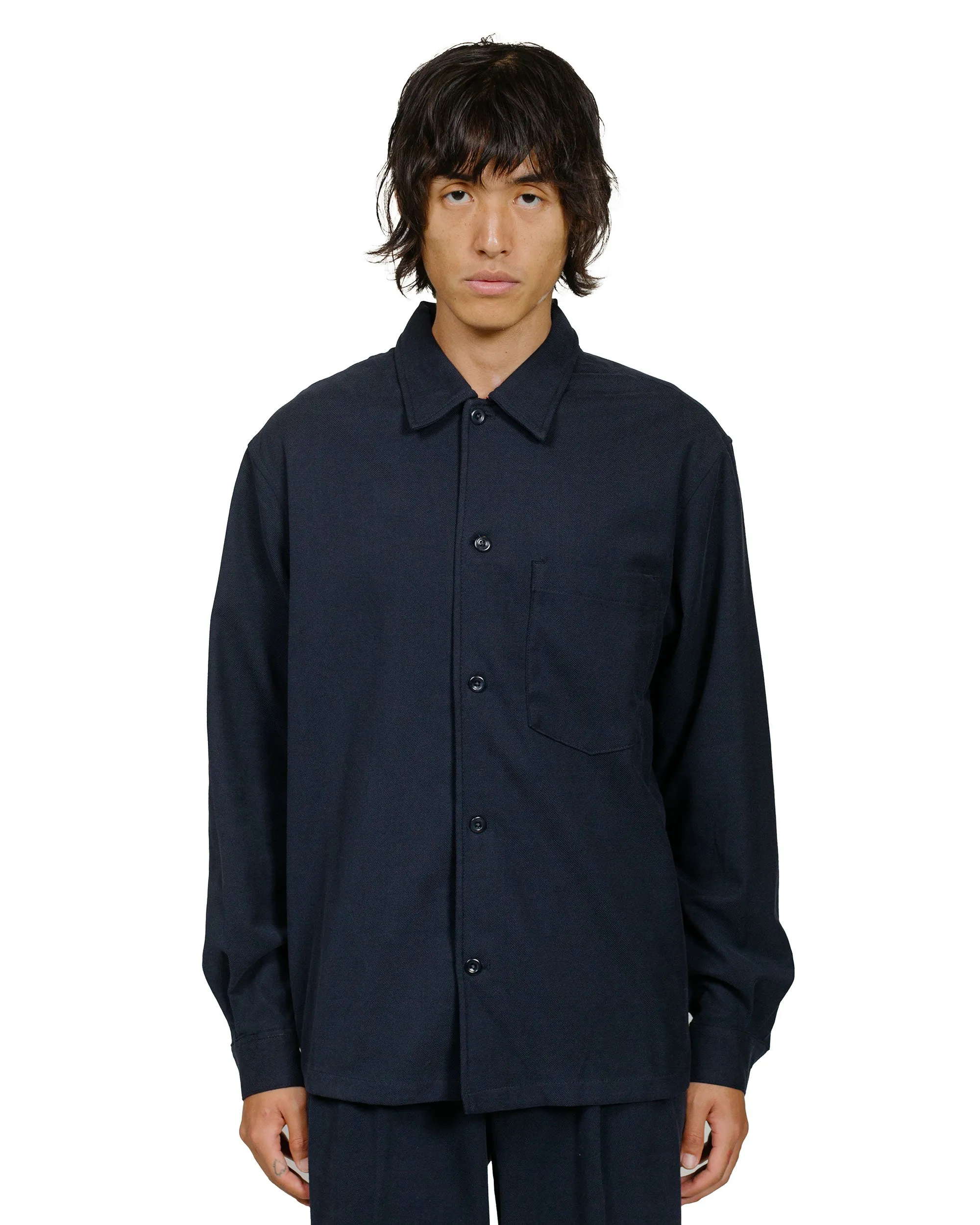Norse Projects Carsten Cotton Wool LS Shirt Dark Navy Petite Option Regular Fit