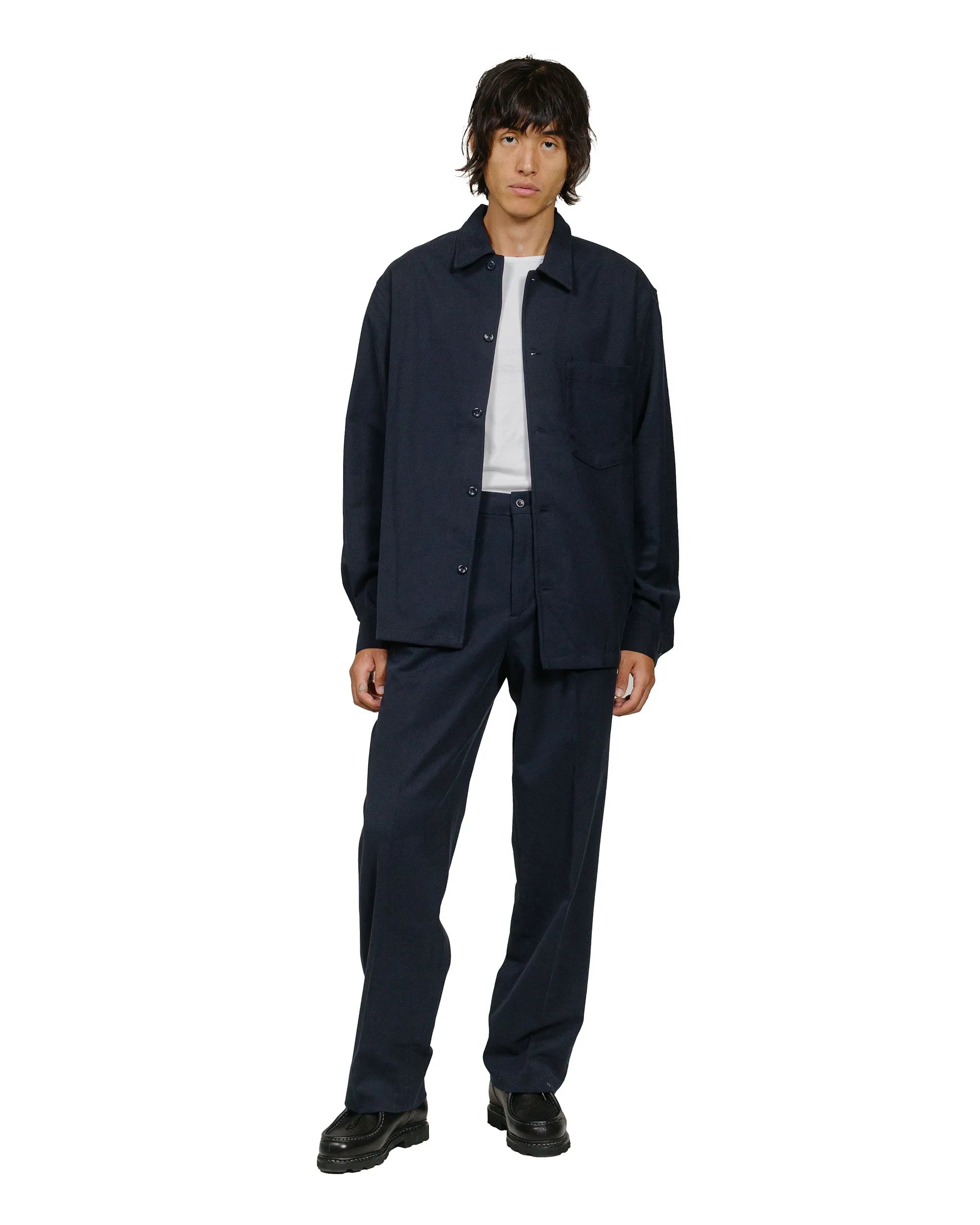Corporate Wear Norse Projects Carsten Cotton Wool LS Shirt Dark Navy