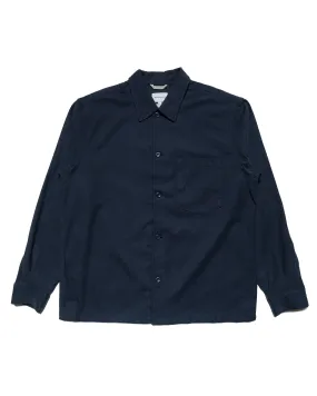 Norse Projects Carsten Cotton Wool LS Shirt Dark Navy Flex Fit Collar Unisex Choice